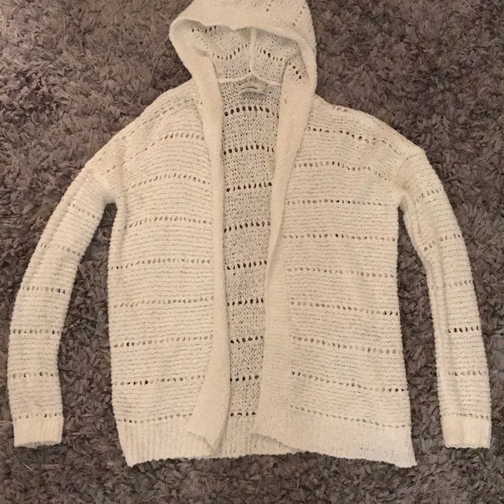 Abercrombie white hooded sweater
